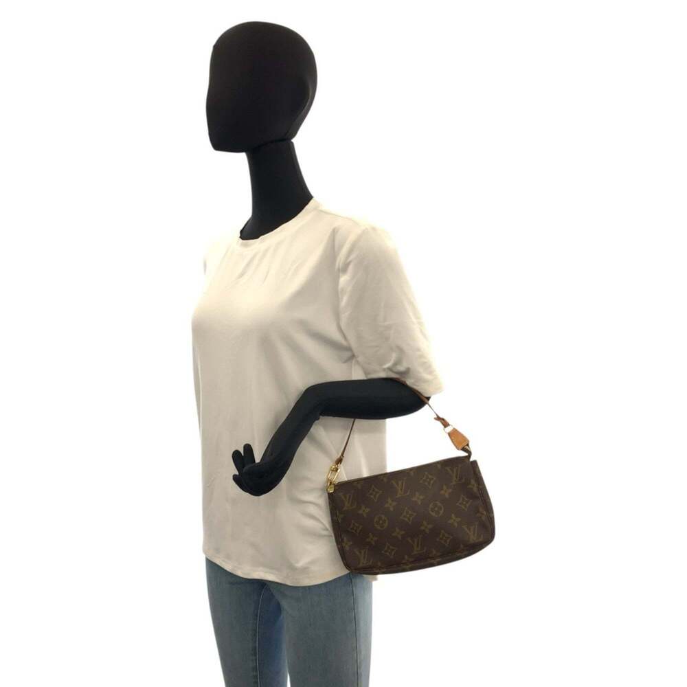 LOUIS VUITTON Brown Monogram Leather Pochette Pouch - Picture 7 of 10